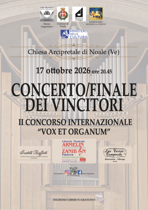CONCERTO FINALE DEI VINCITORI – II CONCORSO INTERNAZIONALE “VOX ET ORGANUM”
