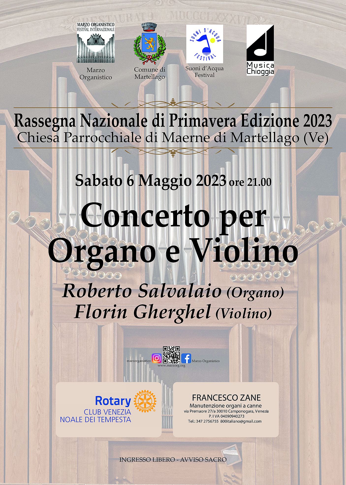 Al momento stai visualizzando Organo e Violino – 6 maggio 2023